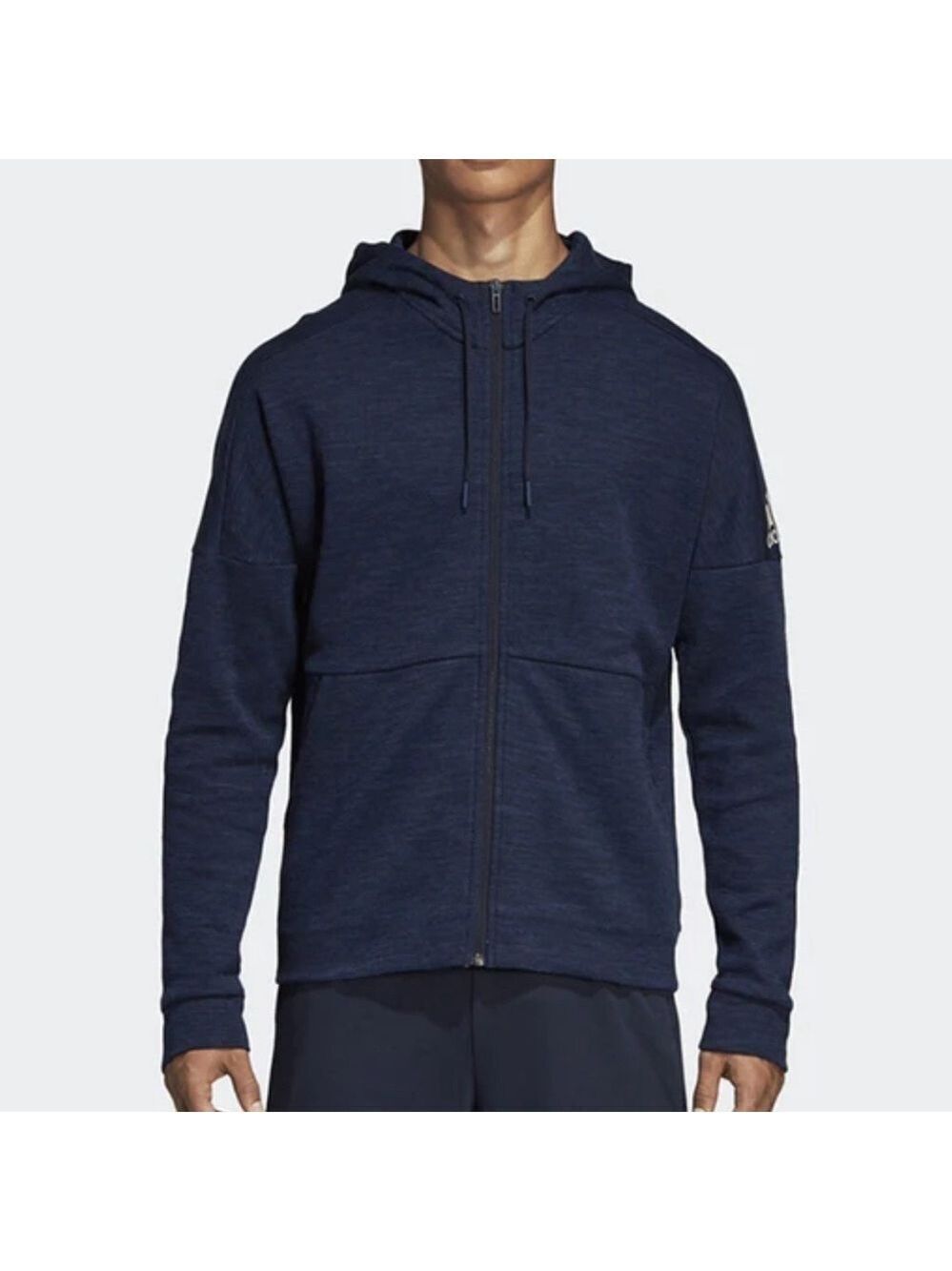 Adidas Stadium FZ Full Zip Hooded Sweatshirt SZ XL Navy Blue